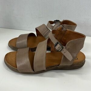 New Miz Mooz Womens Meadow Leather Open Toe Ankle Strap Shoes Size 38